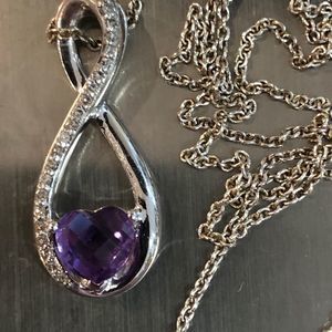 heart stone with infinity love ❤️ purple tone
